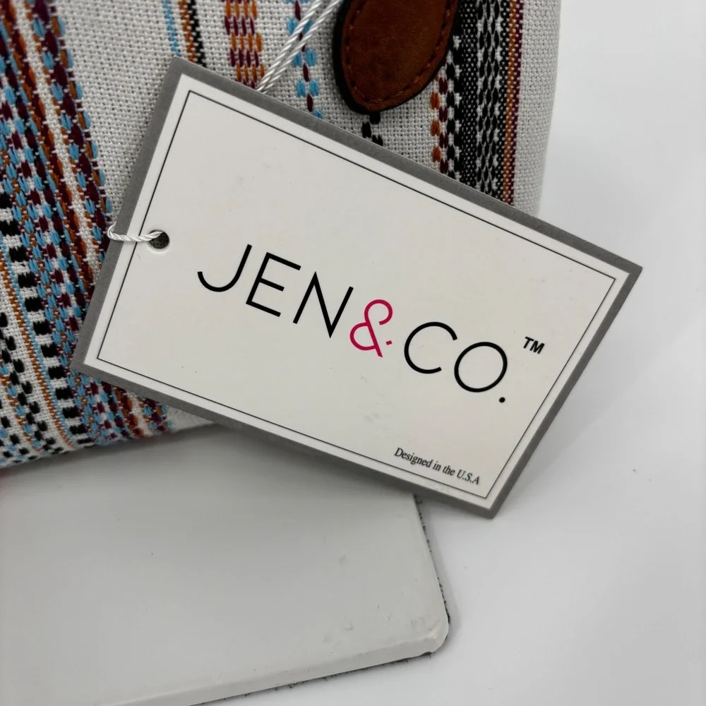 Jen & Co Crossbody Bag Womens Small Rust Multi Boho Striped M1818-BOHO.RUST New